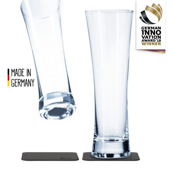 SILWY Magnet-Gläser "Bier" 2er-Set aus Kristallglas